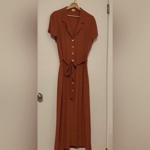 Aritzia Wilfred shirt dress in clay